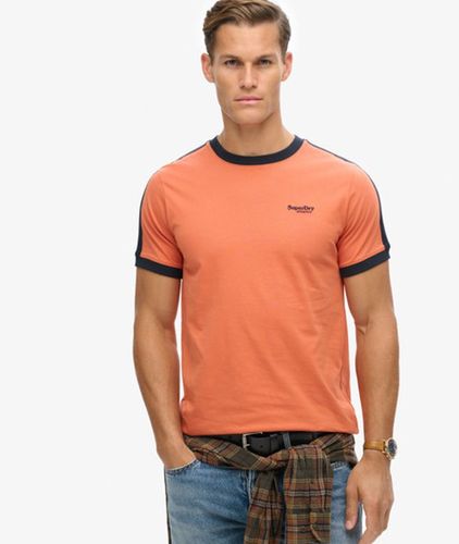 Men's Essential Logo Retro T-shirt Orange / Mango Orange/eclipse Navy - Size: S - Superdry - Modalova