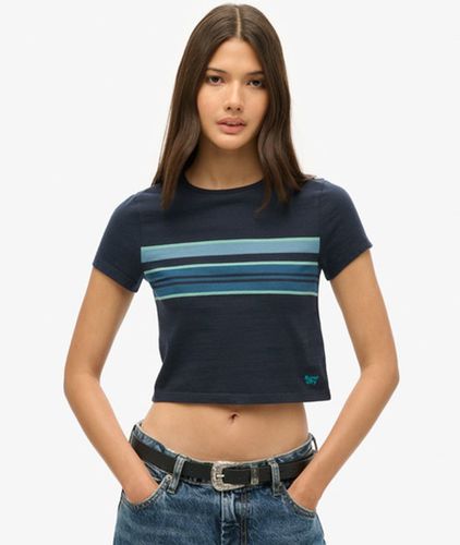 Women's Vintage Stripe Crop T-shirt / Eclipse Stripe - Size: 12 - Superdry - Modalova