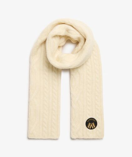Women's Cable Luxe Knit Scarf / Oatmeal White - Size: 1SIZE - Superdry - Modalova