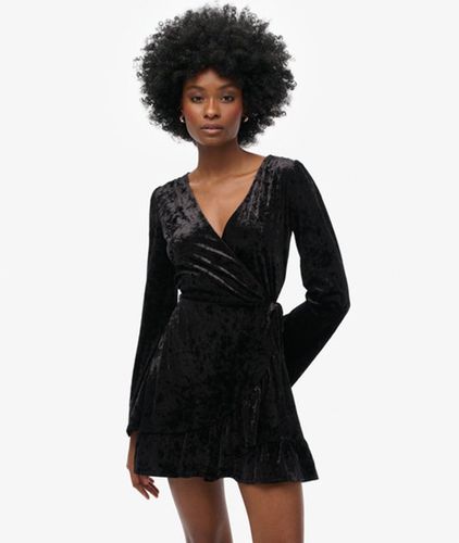 Damen Mini-wickelkleid aus Samt - Größe: 36 - Superdry - Modalova