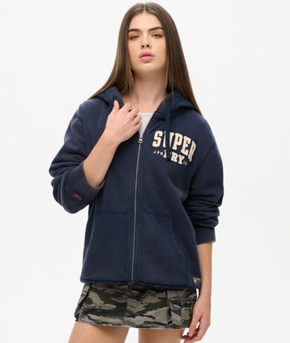 Damen Übergroße Vintage Athletic Kapuzenjacke mit Reißverschluss - Größe: Xxl - Superdry - Modalova