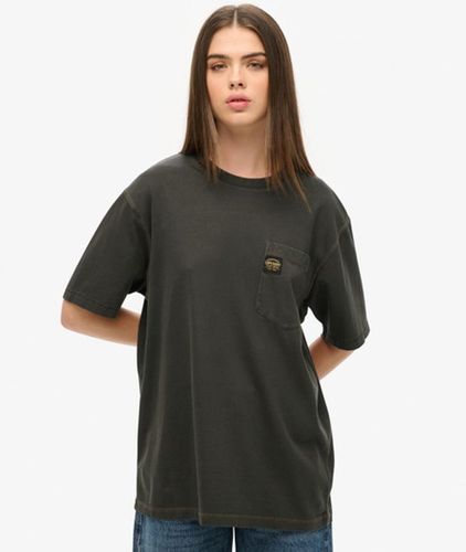 Damen Übergroßes T-shirt mit Kontrastnaht und Tasche - Größe: XL - Superdry - Modalova