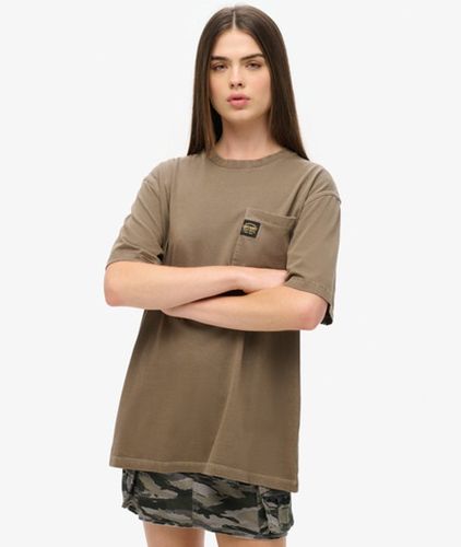 Damen Übergroßes T-shirt mit Kontrastnaht und Tasche - Größe: Xxl - Superdry - Modalova