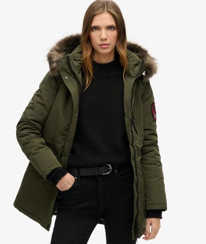 Damen Everest Parka mit Kapuze und Kunstfellbesatz - Größe: 36 - Superdry - Modalova