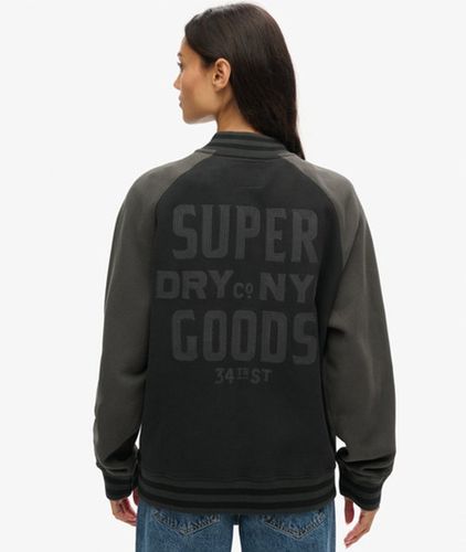 Damen Übergroße Jersey-bomberjacke mit College-grafik - Größe: Xxl - Superdry - Modalova