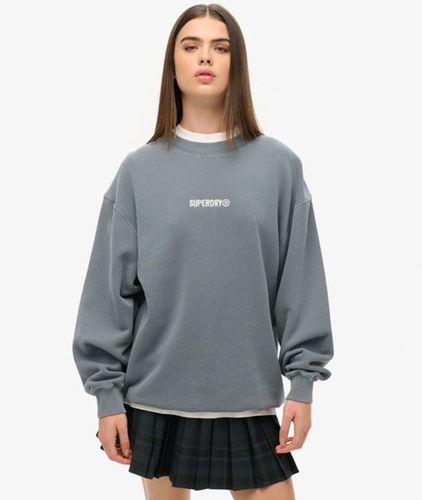 Damen OverGrößed Rundhalssweatshirt mit Micro-logo und Grafik - Größe: L - Superdry - Modalova