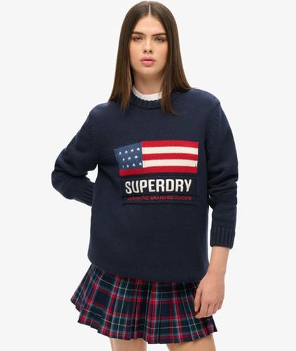 Damen Übergroßer Vintage Athletic Strickpullover - Größe: XL - Superdry - Modalova