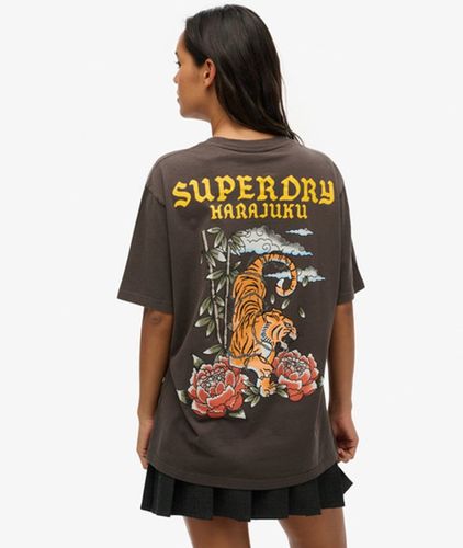 Damen , und Oversize-T-Shirt mit Tattoo-Grafik, Größe: XL - Superdry - Modalova