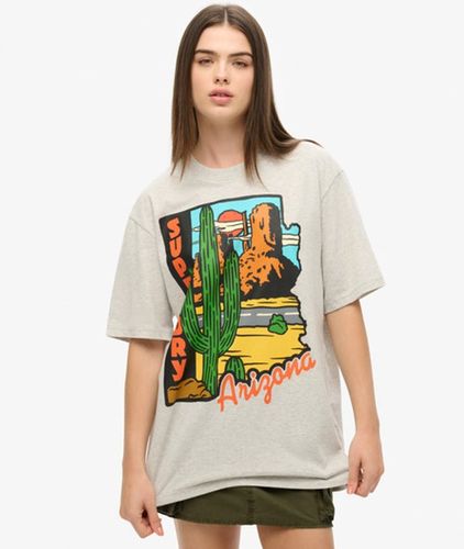 Damen , und Travel Postcard Oversize-T-Shirt mit Grafik, Größe: XXL - Superdry - Modalova