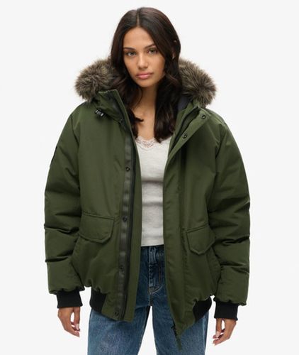 Women's OverGröße Everest Bomberjacke mit Kunstfellbesatz - Größe: Xxl - Superdry - Modalova