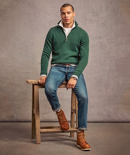 Men's Strickpullover aus Baumwolle mit Halbem Reißverschluss - Größe: L - Superdry - Modalova