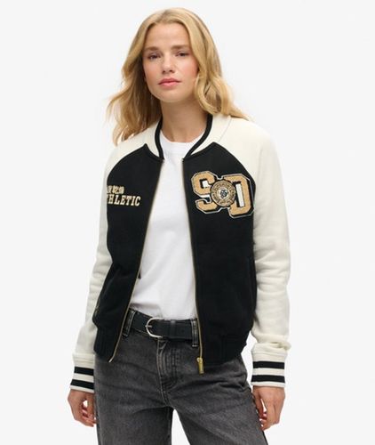 Damen und College Bomberjacke aus Jersey mit Grafik Farbblock, Größe: 42 - Superdry - Modalova