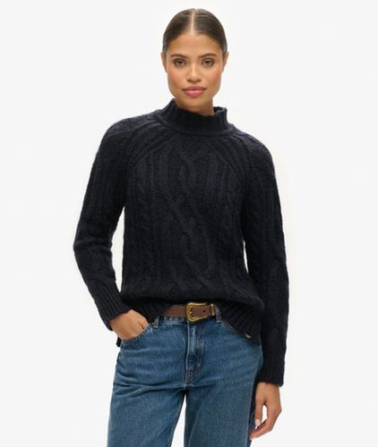 Damen Hochgeschlossener Pullover mit Zopfmuster - Größe: 38 - Superdry - Modalova