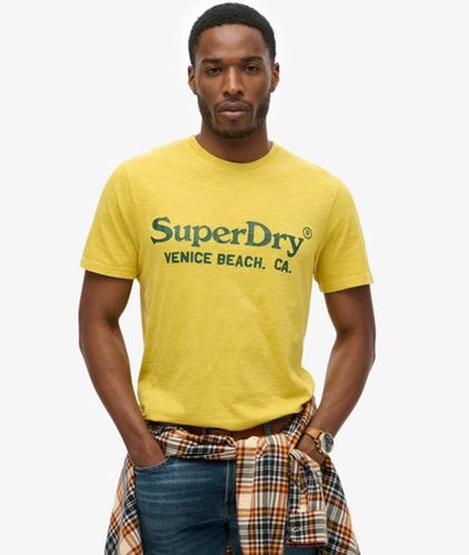 Men's Venue Classic Logo T-shirt Yellow / Oil Yellow Slub - Size: Xxl - Superdry - Modalova