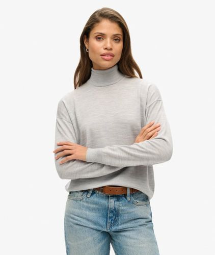 Damen Rollkragenpullover aus Merinowolle mit überschnittenen Schultern - Größe: 38 - Superdry - Modalova