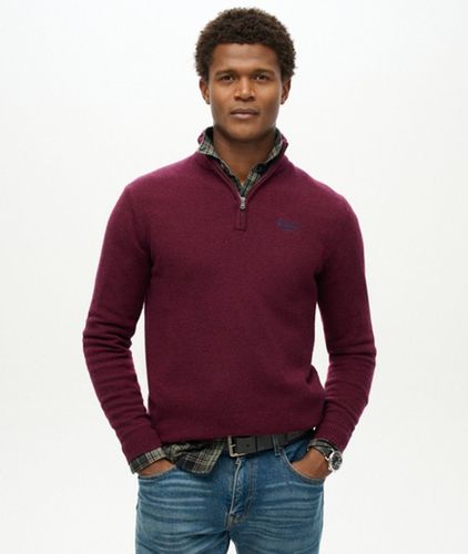 Herren Essential Strickpullover mit Halbreißverschluss und Stickerei - Größe: S - Superdry - Modalova