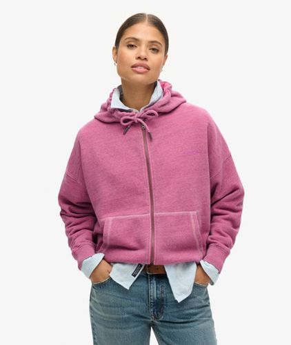 Damen Überfärbte Essential Kapuzenjacke mit Logo - Größe: 40 - Superdry - Modalova