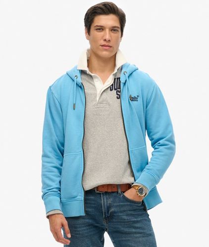 Herren Verwaschene Essential Kapuzenjacke mit Logo - Größe: L - Superdry - Modalova