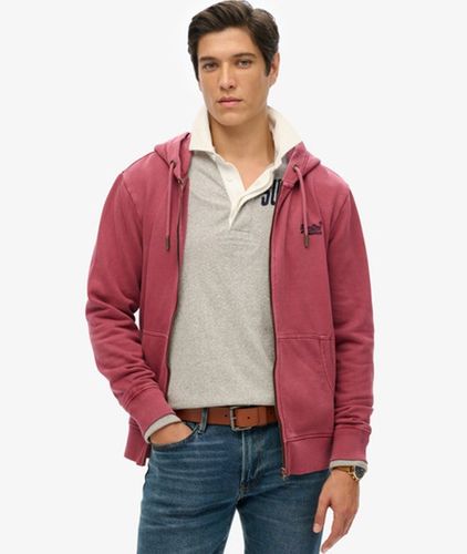 Herren Verwaschene Essential Kapuzenjacke mit Logo - Größe: S - Superdry - Modalova