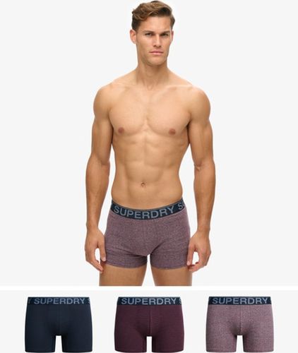 Herren Boxershorts aus Bio-Baumwolle im 3er-Pack, , Weinrot & Grau - Größe: M - Superdry - Modalova