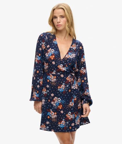 Damen , und Weiß Kurzes Mini-wickelkleid mit Print, Größe: 44 // - Größe: 44 - Superdry - Modalova