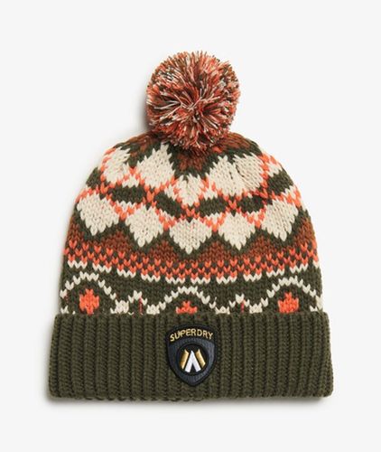 Damen Apres Ski Beaniemütze aus Strickgewebe Fairisle, Größe: Einheitsgröße - Superdry - Modalova