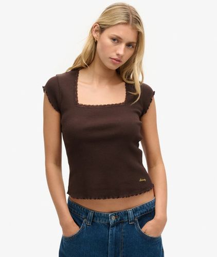 Damen Athletic Essentials Oberteil mit Eckigem Ausschnitt - Größe: 10-12 - Superdry - Modalova