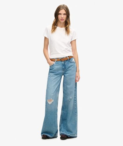 Damen Ausgestellte Jeans mit Unversäubertem Saum und Weitem Bein - Größe: 26/30 - Superdry - Modalova