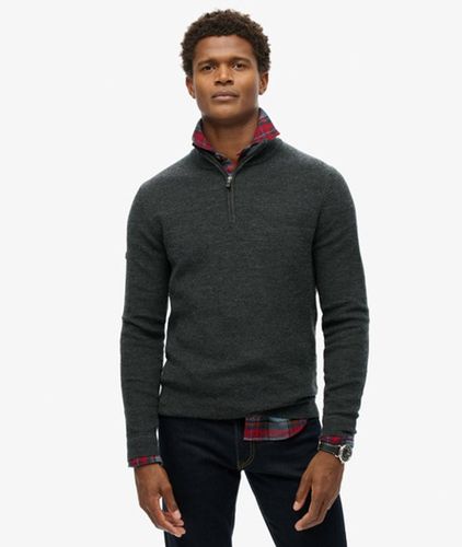 Herren Merino-pullover mit Halblangem Reißverschluss - Größe: L - Superdry - Modalova