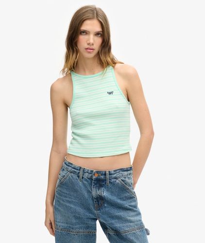 Damen Gestreiftes Essential Logo Racer-tanktop - Größe: 6-8 - Superdry - Modalova