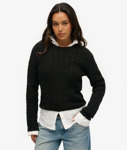 Damen Figurbetonter Rundhalspullover mit Zopfmuster - Größe: 38 - Superdry - Modalova