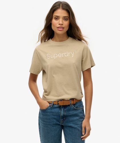 Women's Kastiges, Lockeres T-shirt mit Aufgesticktem Core-logo - Größe: 40 - Superdry - Modalova