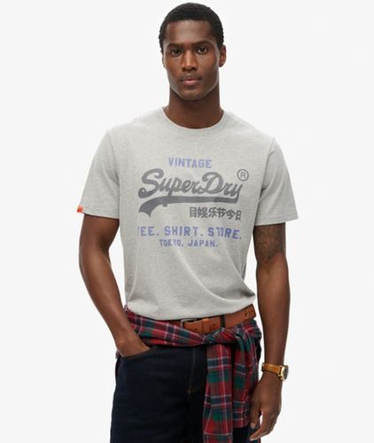 Men's Vintage Logo Heritage Relaxed T-shirt Grey / College Grey Marl - Size: Xxxl - Superdry - Modalova