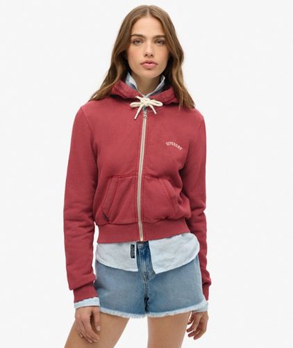 Damen Verkürzte Essential Kapuzenjacke mit Logo - Größe: 44 - Superdry - Modalova