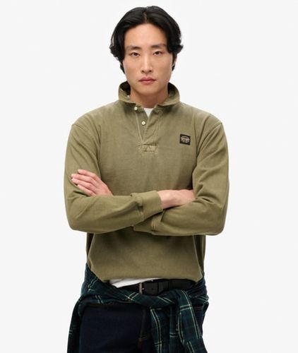 Herren Langärmeliges Rugby-hemd mit Kontrastnähten - Größe: L - Superdry - Modalova
