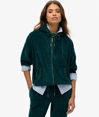 Damen Velours-kapuzenjacke - Größe: 40 - Superdry - Modalova