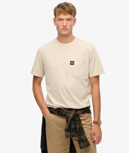 Herren T-shirt mit Tasche und Kontrastnähten - Größe: L - Superdry - Modalova