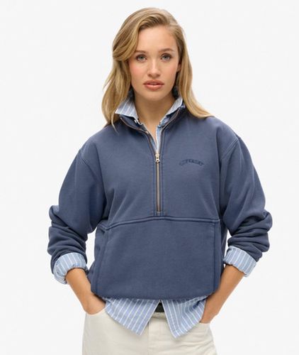 Damen Übergroßes Essential Logo Sweatshirt mit Halbem Reißverschluss - Größe: 36 - Superdry - Modalova
