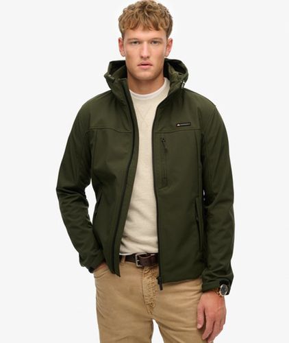 Men's Hooded Soft Shell Trekker Jacket / Surplus Goods Olive - Size: S - Superdry - Modalova