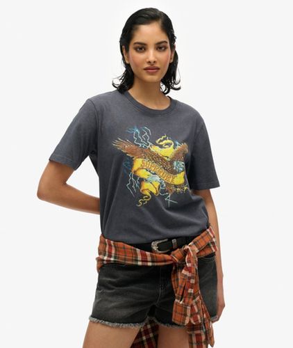 Women's Locker Geschnittenes T-shirt mit Biker-rock-grafik - Größe: 42 - Superdry - Modalova