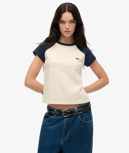 Damen und Essential Raglan-T-Shirt aus Bio-Baumwolle mit Logo Farbblock, Größe: 36 - Superdry - Modalova