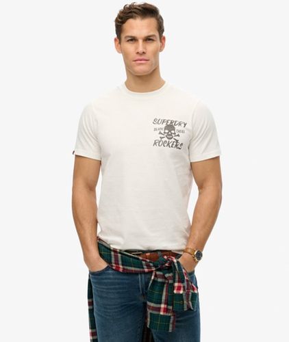 Men's T-shirt mit Schwarzem Totenkopf - Größe: L - Superdry - Modalova