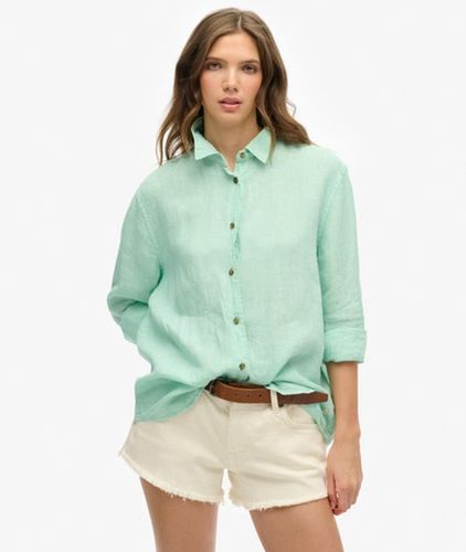 Women's Lässiges Hemd aus Leinen im Boyfriend-stil - Größe: 42 - Superdry - Modalova