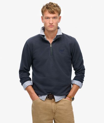Men's Essential Logo Half Zip Sweatshirt Navy / Bradley Navy - Size: Xxxl - Superdry - Modalova
