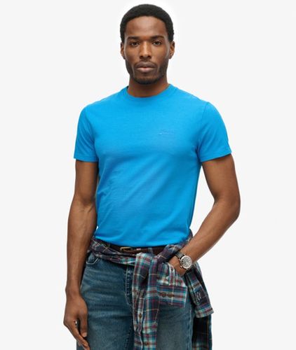 Herren Essential T-shirt mit Neonfarbener Logostickerei - Größe: M - Superdry - Modalova