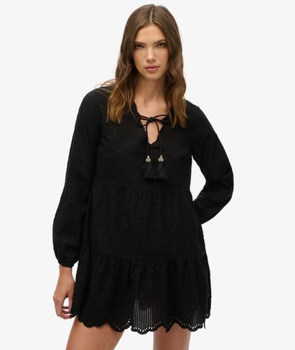 Damen Gestuftes Minikleid mit Lochstickerei - Größe: 40 - Superdry - Modalova