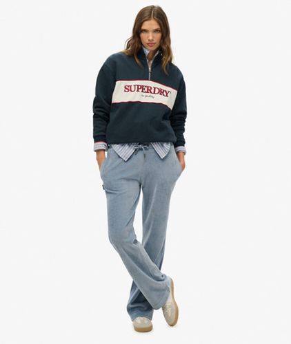 Damen Velours-jogginghose mit Weitem Bein - Größe: 38 - Superdry - Modalova