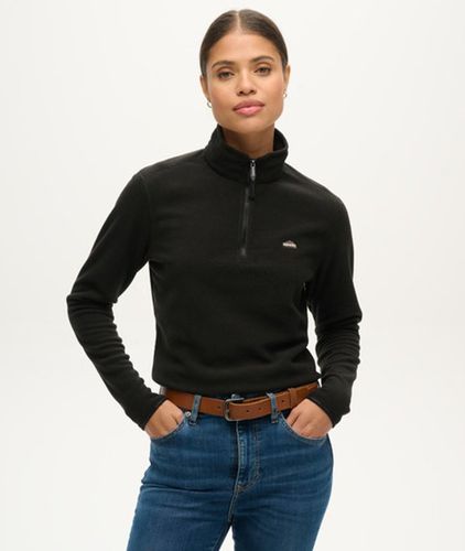 Damen Verkürzter Polar Fleecepullover mit Halblangem Reißverschluss - Größe: 44 - Superdry - Modalova