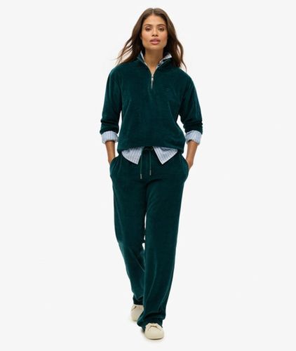 Damen Velours-jogginghose mit Weitem Bein - Größe: 44 - Superdry - Modalova