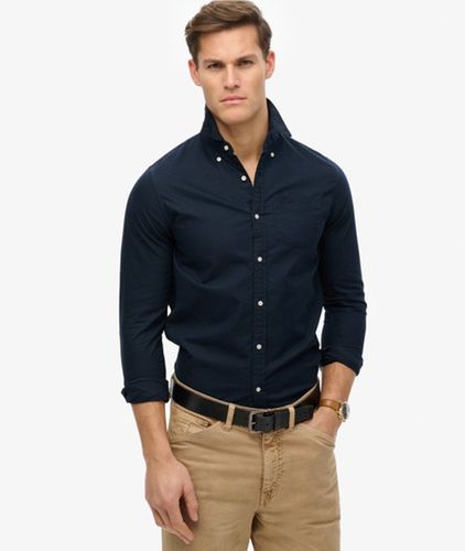 Men's Long Sleeve Oxford Shirt Navy / Eclipse Navy - Size: Xxl - Superdry - Modalova